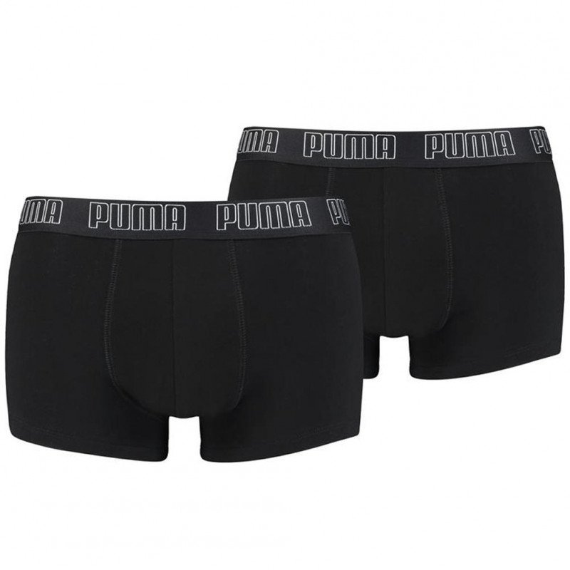 PUMA Lot de 2 Shortys Homme Coton BASISN Noir