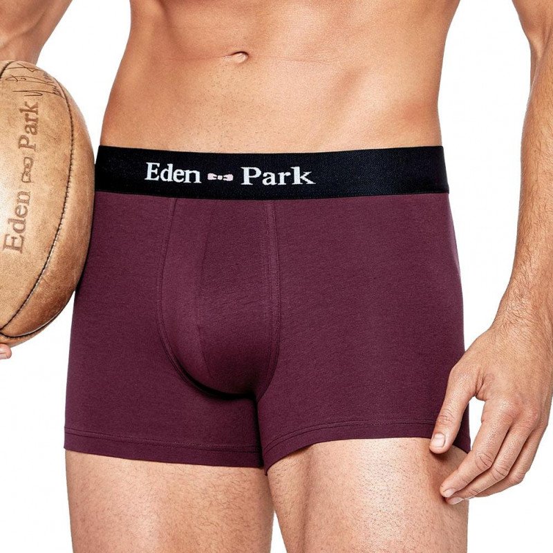 EDEN PARK Boxer Homme Coton ONE Bordeaux