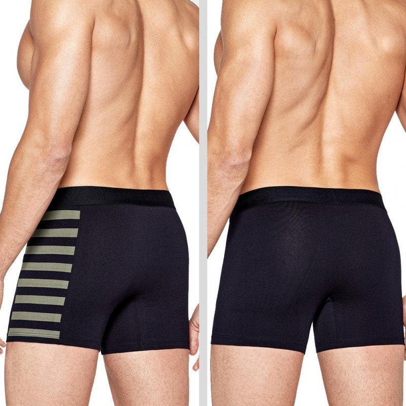 EDEN PARK Lot de 2 Boxers Homme Coton DUOSTRIPE Yucky Marine