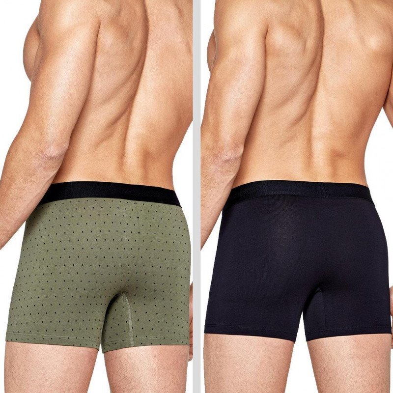 EDEN PARK Lot de 2 Boxers Homme Coton DUOPOIS Yucky Marine