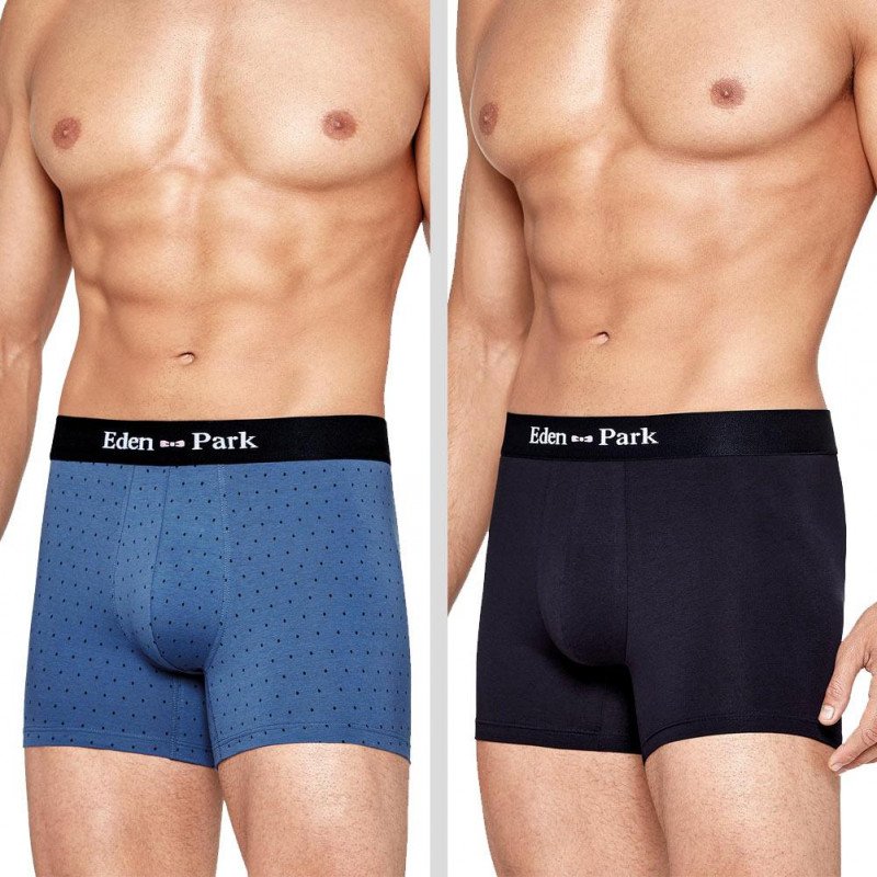 EDEN PARK Lot de 2 Boxers Homme Coton DUOPOIS Coast Marine