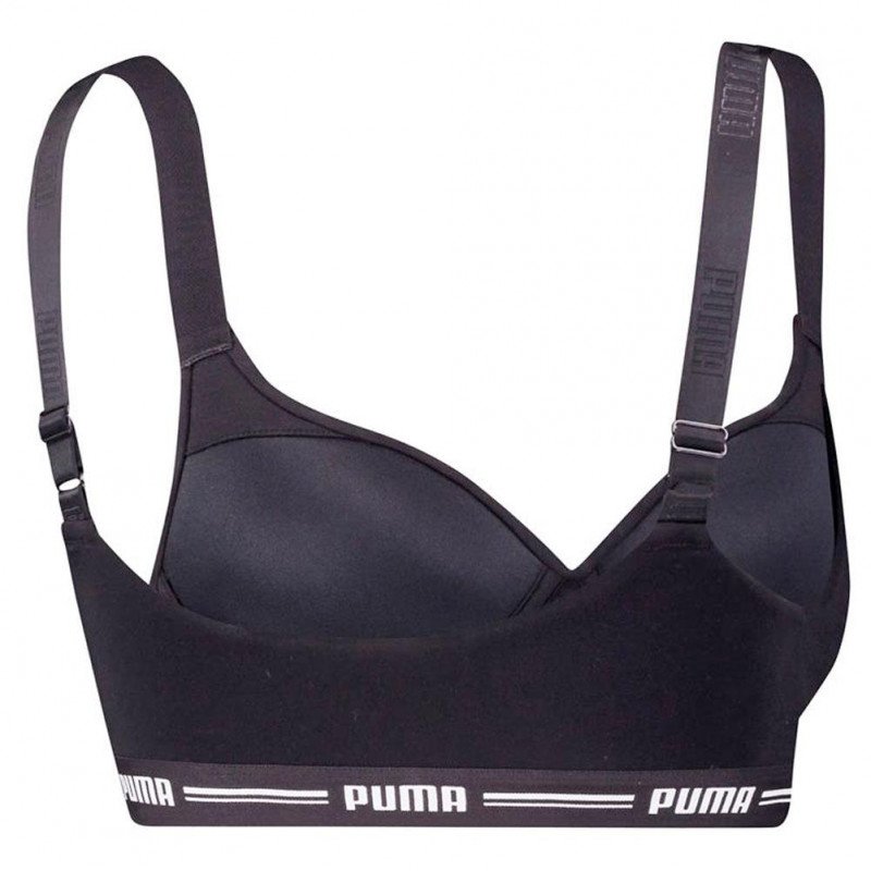 PUMA Brassière coquée Femme Coton ICONICN TOP Noir