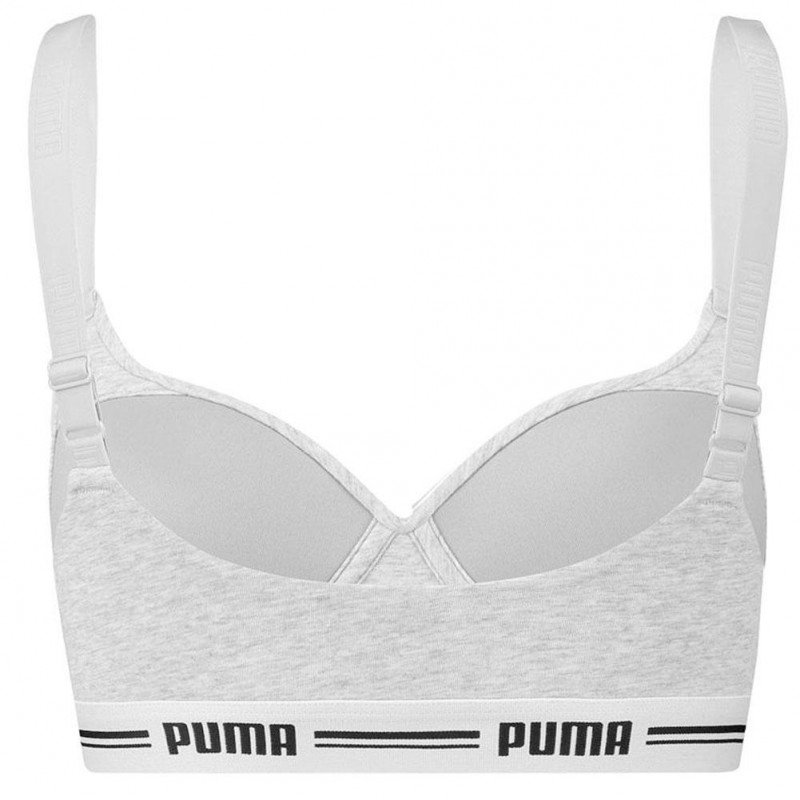 PUMA Brassière coquée Femme Coton ICONICN TOP Souris chiné