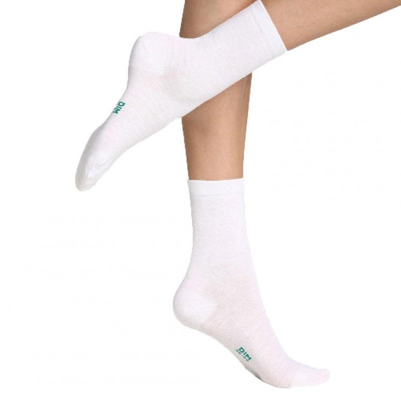 LOT DE 2 Chaussettes Chaussettes Femme GREEN Blanc et Uni