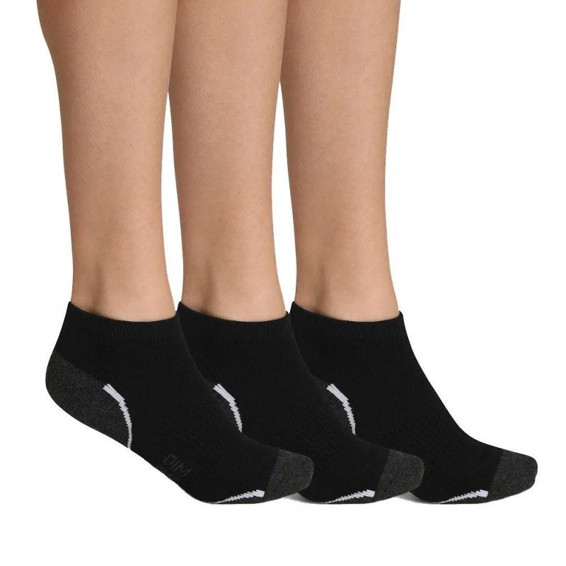 LOT DE 3 Socquettes Chaussettes Femme IMPLEG Noir et Gris