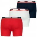 LEVI'S Lot de 3 Boxers Homme Coton bio LOGON Blanc Marine Rouge