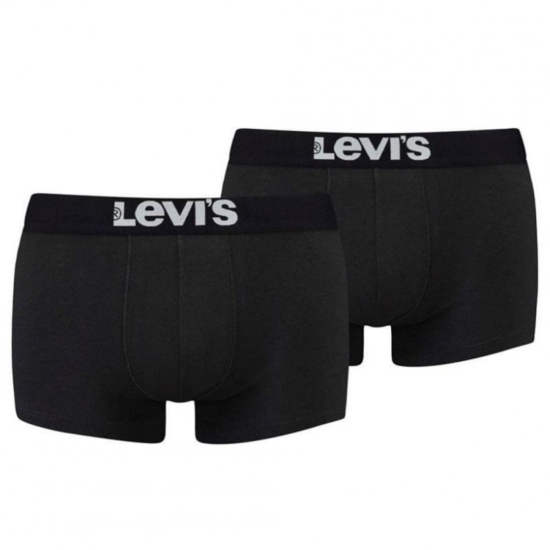 LEVI'S Lot de 2 Boxers Homme Coton SOLIDBASIC Jet Black