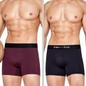 EDEN PARK Lot de 2 Boxers Homme Coton DUOCEINTFLOTS Bordeaux Marine