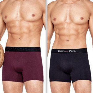EDEN PARK 2 Boxers Homme Coton DUOCEINTFLOTS Bordeaux Marine