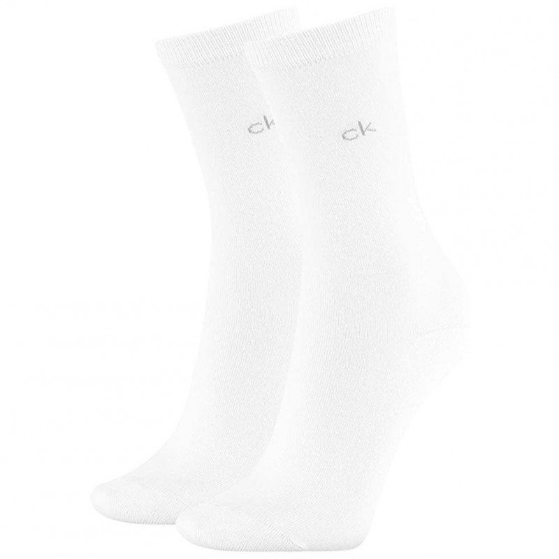 LOT DE 2 Chaussettes Chaussettes Femme CLASSIC Blanc et Uni