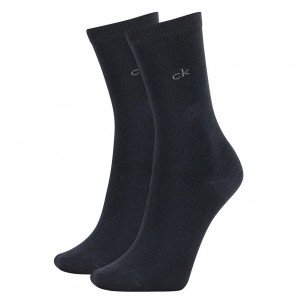 CALVIN KLEIN Lot de 2 paires de Chaussettes Femme Coton CLASSIC Noir