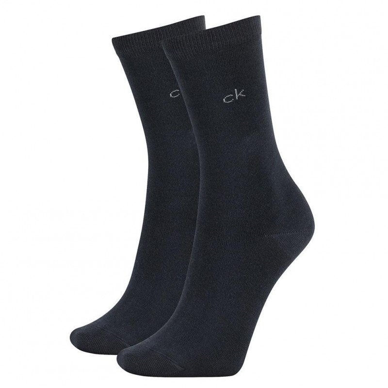 LOT DE 2 Chaussettes Chaussettes Femme CLASSIC Noir et Uni