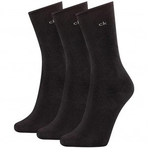 CALVIN KLEIN Lot 3 paires de Chaussettes Femme Coton ROLL Noir