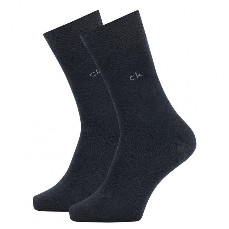 CALVIN KLEIN Lot 2 paires de Chaussettes Homme Coton CASUAL Navy