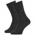 CALVIN KLEIN Lot 2 paires de Chaussettes Homme Coton CASUAL Gris Foncé