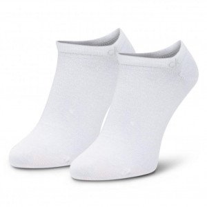CALVIN KLEIN Lot de 2 paires de Socquettes Homme Coton CLASSIC Blanc