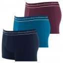 EMINENCE Lot de 3 Boxers Homme Coton BUSINESS Marine Bleu Bordeaux