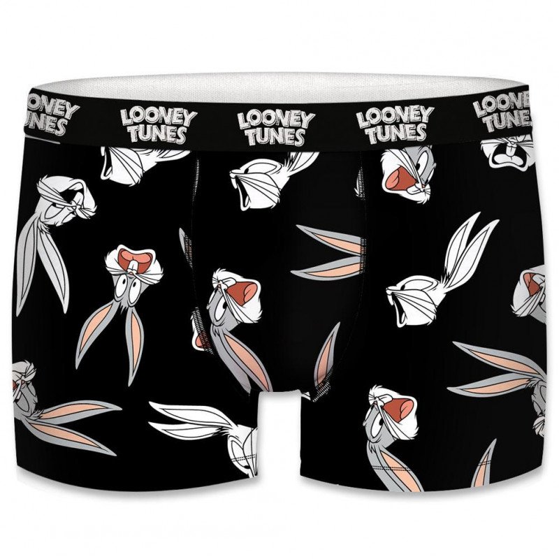 LOONEY TUNES Boxer Homme Microfibre AOP02 Noir Gris