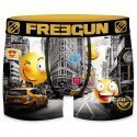 FREEGUN Boxer Garçon Microfibre CIT Noir Jaune PREMIUM