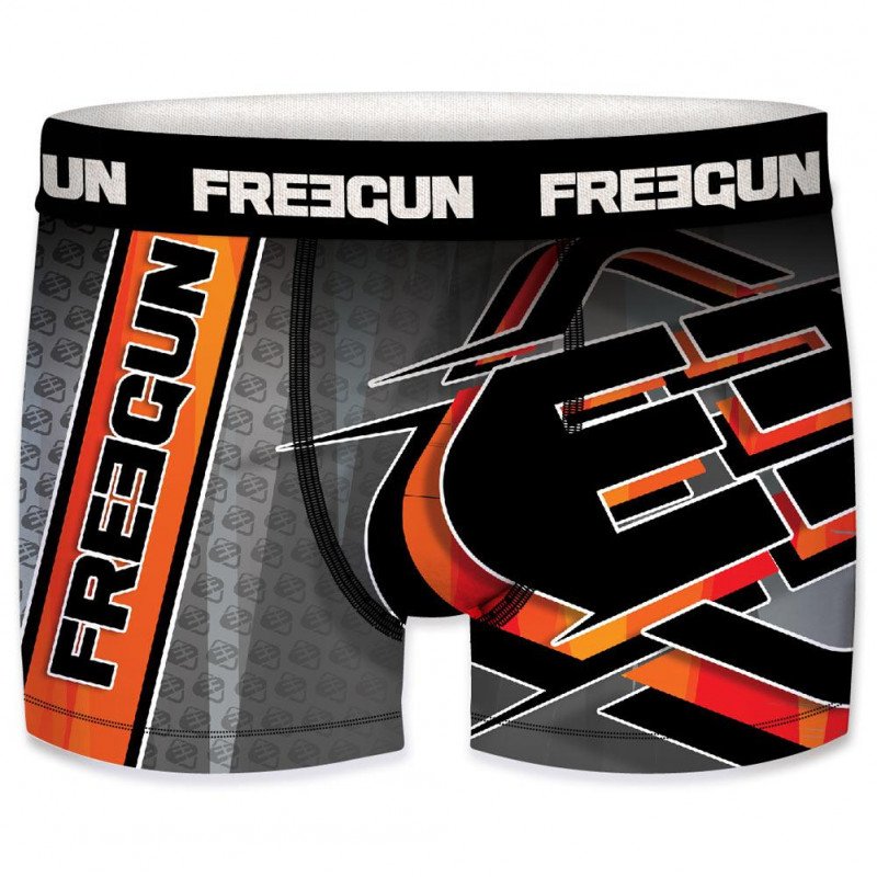 FREEGUN Lot de 3 Boxers Garçon Microfibre PACKX3 LOGO Orange Rose