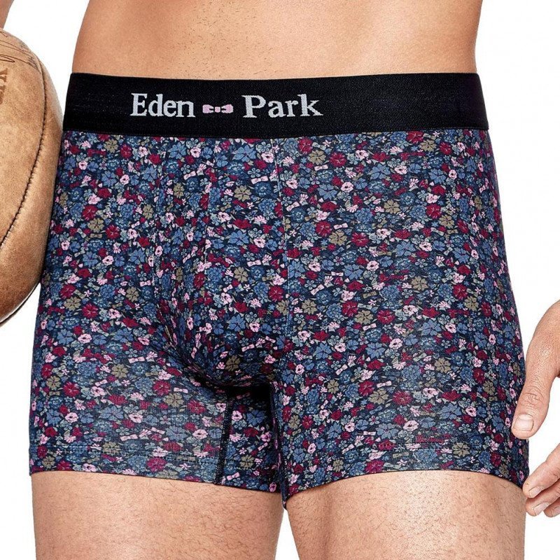 EDEN PARK Boxer Homme Coton FLOWERS Rose