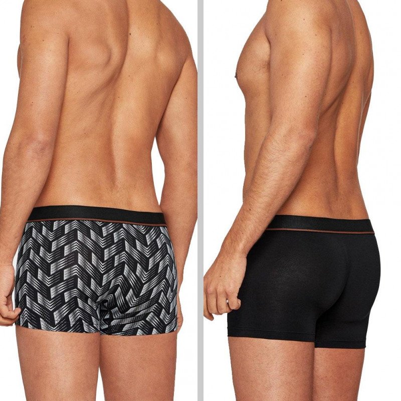 LOT DE 2 Boxer Sous-vêtements Homme UNSTOPPABLE Noir et Blanc