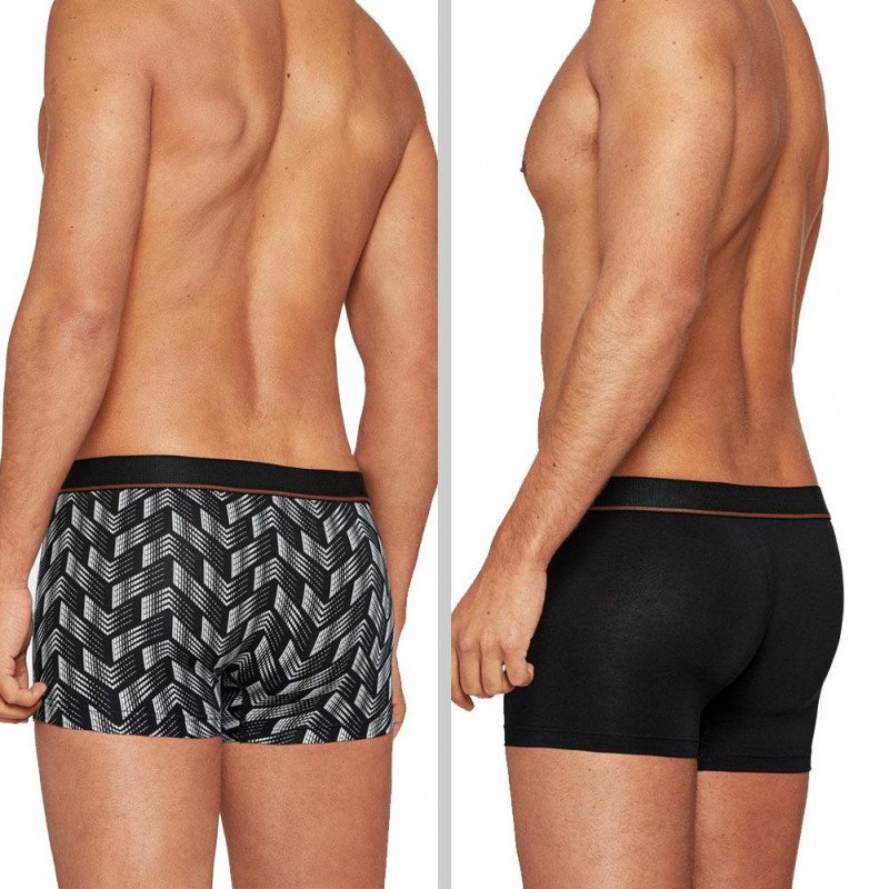 IAMWHATIWEAR Lot de 2 Boxers Homme Lyocell UNSTOPPABLE Noir Blanc