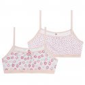 DIM Lot de 2 Brassières Fille Coton PITAYA Rose Beige