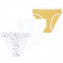 DIM Lot de 3 Shortys Fille Coton POCKETS Daisy Blanc Jaune