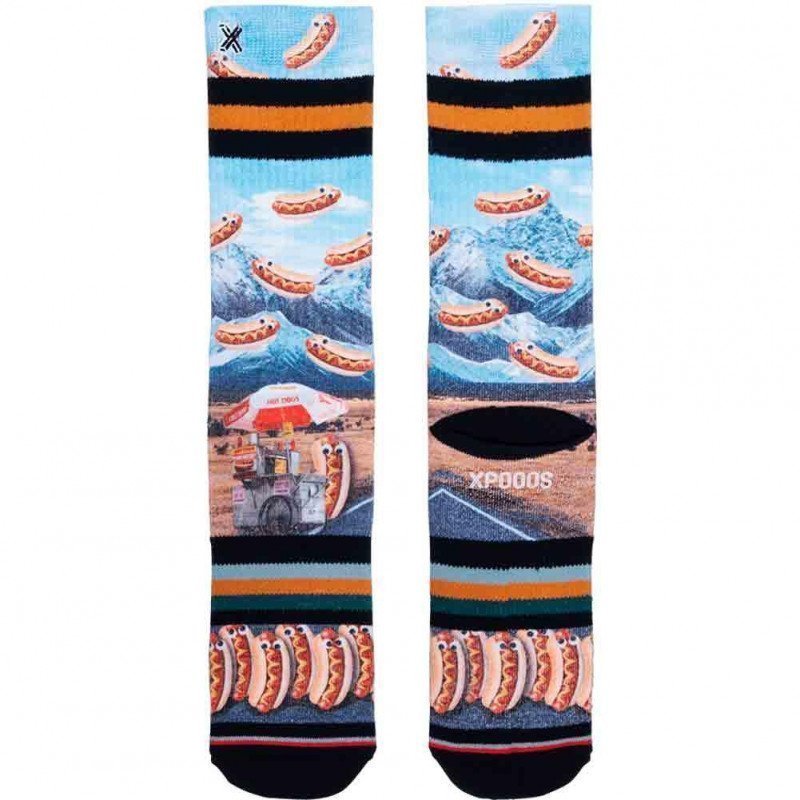 XPOOOS Chaussettes Homme MicroCoton HOT DOG Bleu Marron