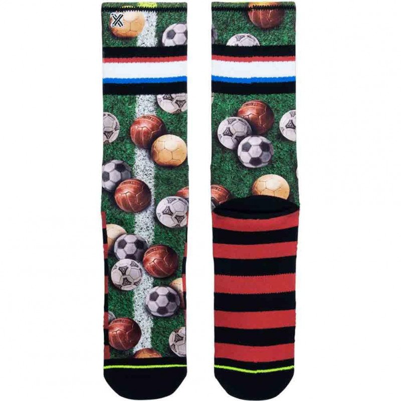 XPOOOS Chaussettes Homme MicroCoton SOCCER Vert Marron