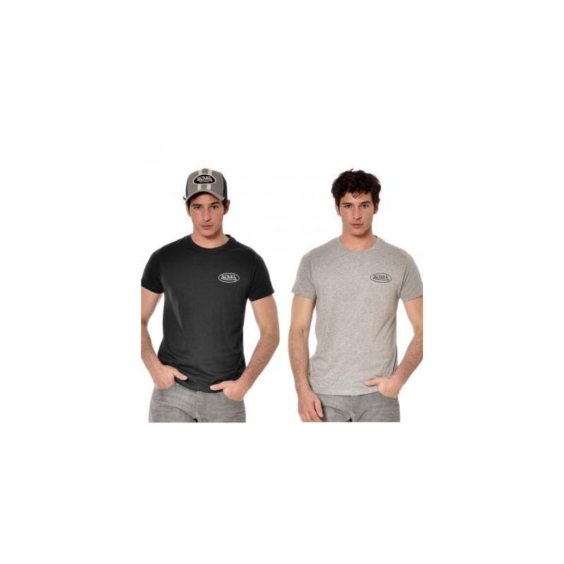 VON DUTCH Lot de 2 t-shirts Homme Coton BASICX2 Noir Gris