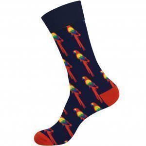 CRAZYSOCKS 2 paires Chaussettes Homme Bio PERROQUET Bleu Rouge