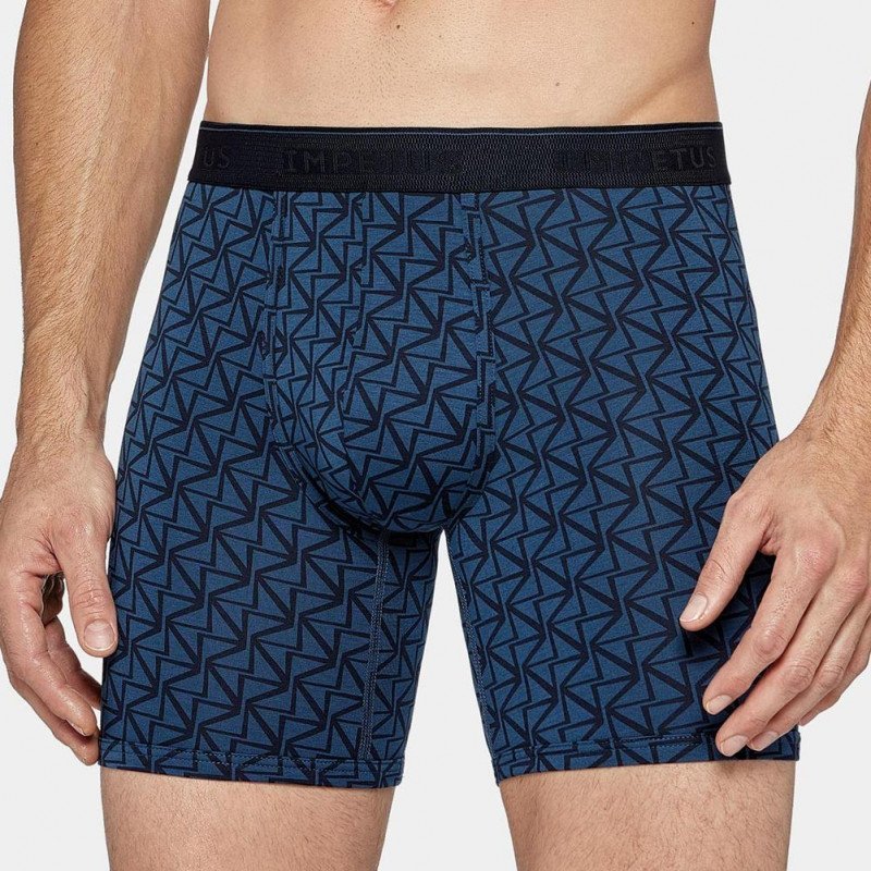 IMPETUS Boxer Long Homme Coton Modal TOPAZ Bleu Noir