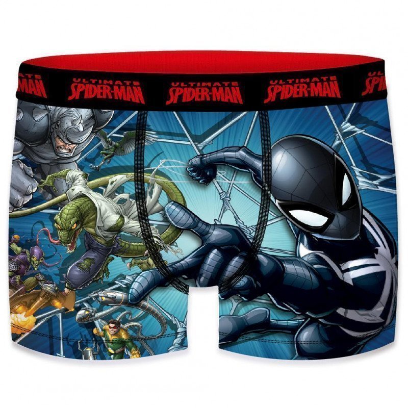 MARVEL Boxer Garçon Microfibre GEH Bleu Rouge