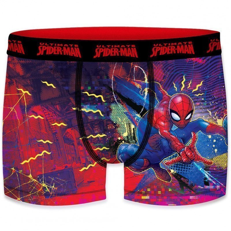 MARVEL Boxer Garçon Microfibre BIT Bleu Rouge