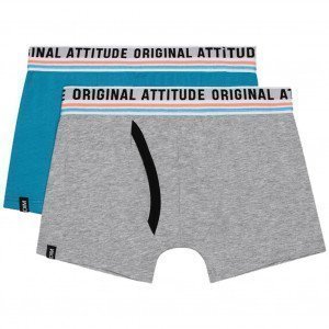 LOT DE 2 Boxer Sous-vêtements Garçon CLASSIC Bleu et Gris