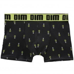 DIM Boxer Garçon Microfibre ANANAS Noir Vert