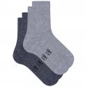 DIM Lot de 2 paires de Chaussettes Fille Coton DIM KIDS Bleu