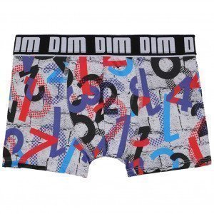 DIM Boxer Garçon Microfibre MALIBU Bleu Rouge