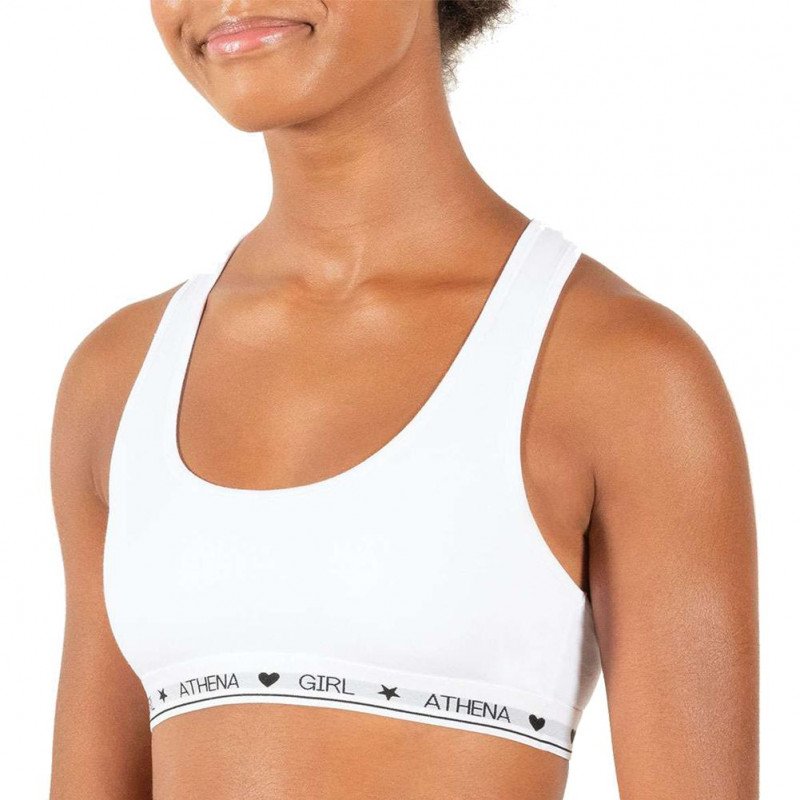 ATHENA Brassière Fille Coton ULTRA DOUX Blanc