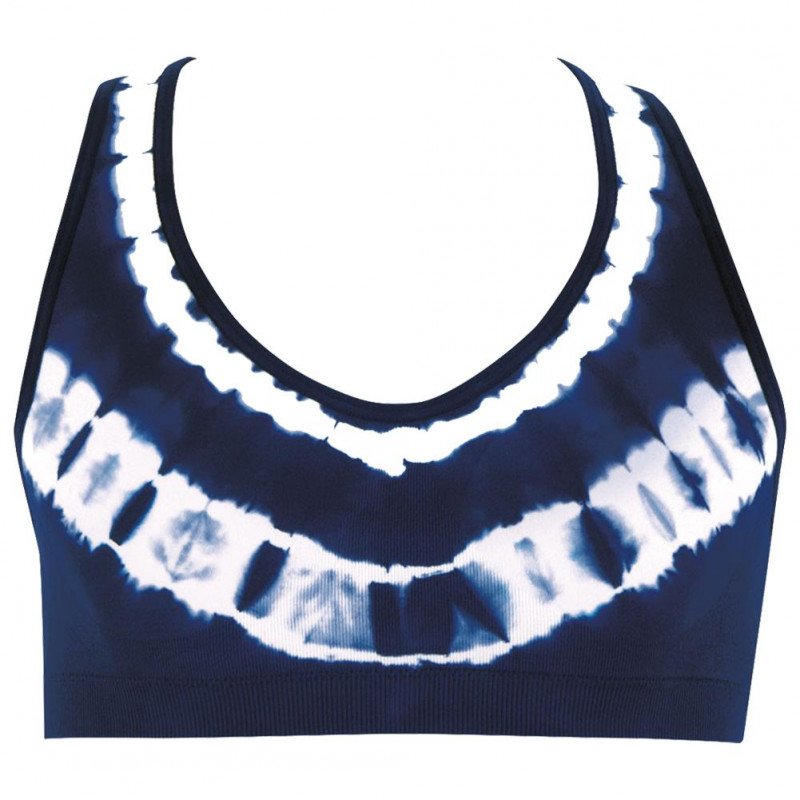 Brassière Fille SPORT SEAMLESS TIE&DYE Bleu et Blanc