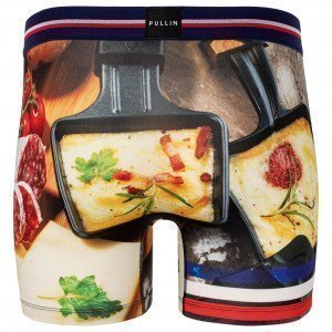 PULL IN Boxer Long Homme Microfibre RACLETTE Noir Rouge