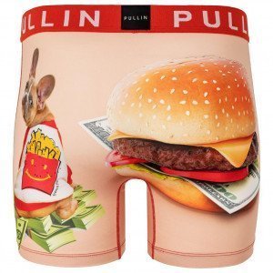 PULL IN Boxer Long Homme Microfibre DOGGODOLLARS Rouge Beige