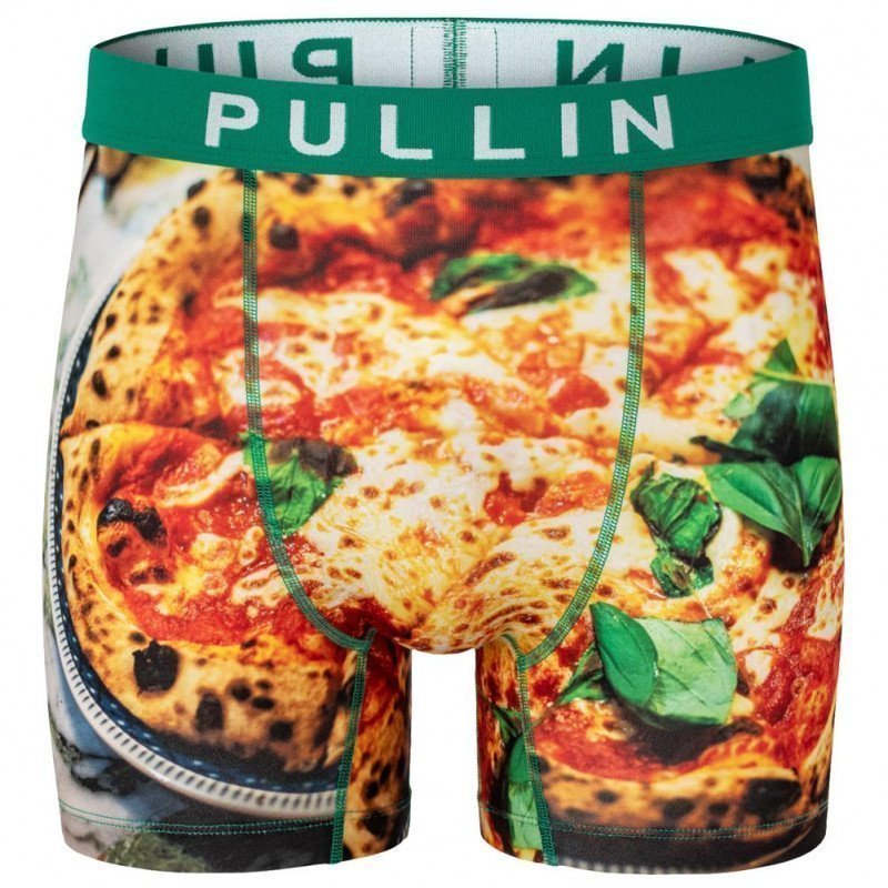 PULL IN Boxer Long Homme Microfibre PIZZAPIZZA Vert Rouge
