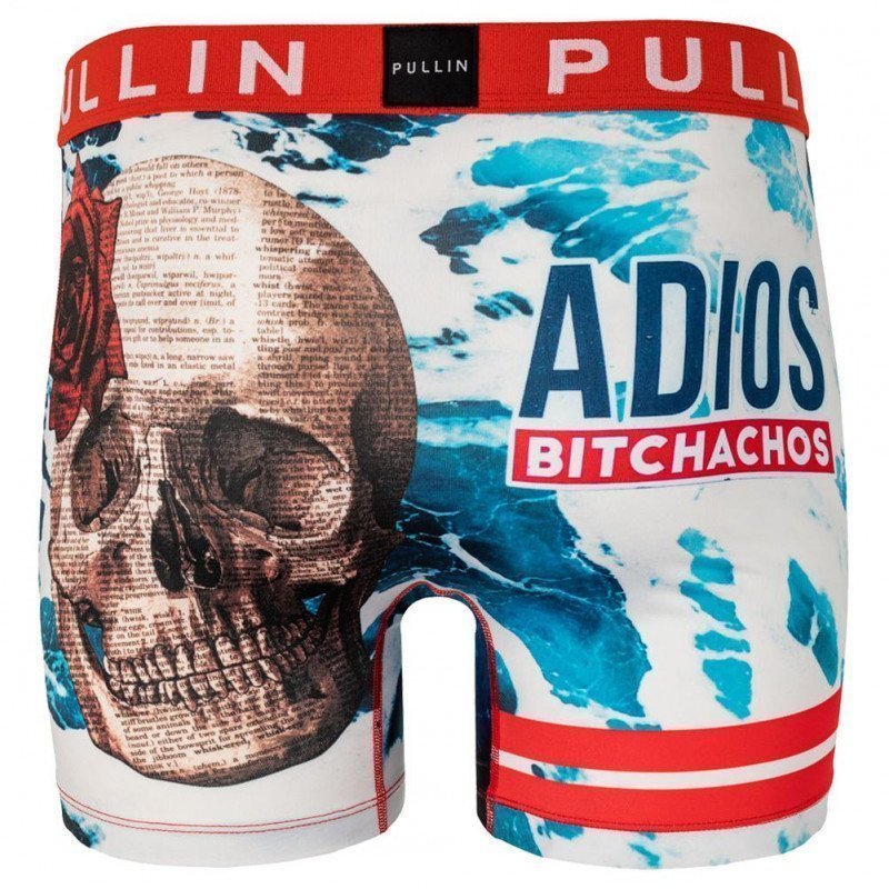 PULL IN Boxer Long Homme Microfibre BITCHACHOS Rouge Bleu