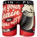 PULL IN Boxer Long Homme Microfibre NIGHTOFF Rouge Noir