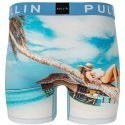 PULL IN Boxer Long Homme Microfibre CHLOE Bleu Blanc