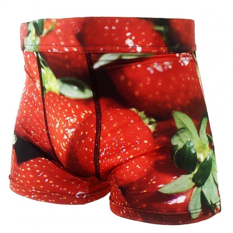 HERITAGE Boxer Homme Microfibre FRAISE Rouge Vert MADE IN FRANCE