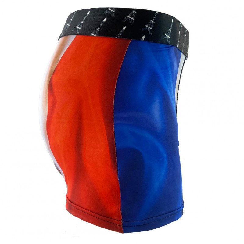 HERITAGE Boxer Homme Microfibre FRANCE Bleu Rouge MADE IN FRANCE